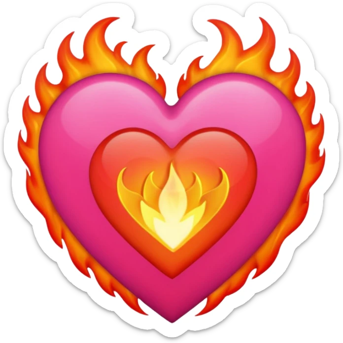 Black, red, hot pink heart make it way more flashy, lightly wreathed in flame tone down the flames a little  sticker
