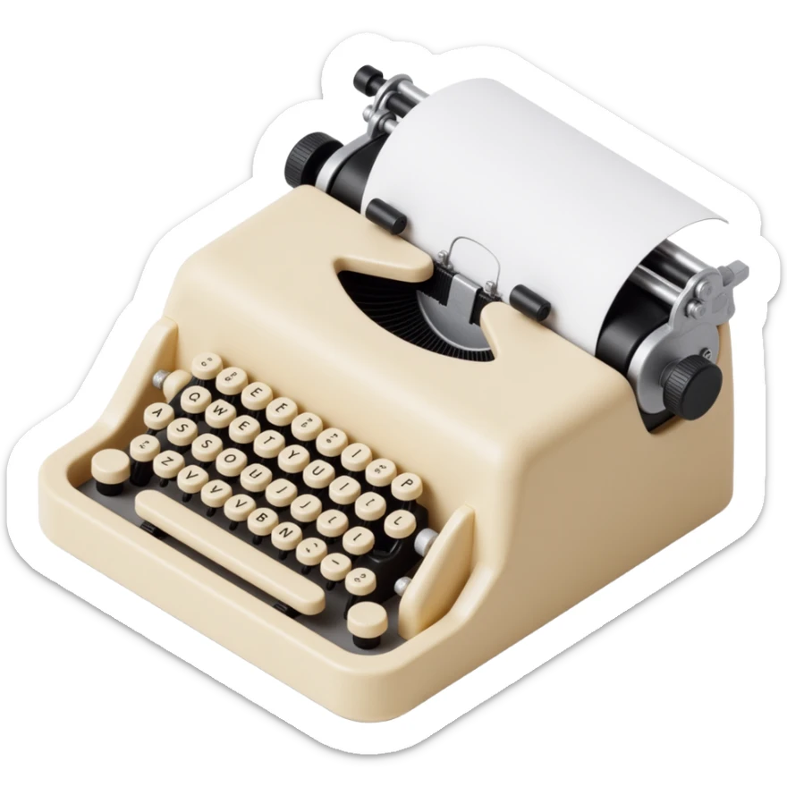ivory typewriter sticker