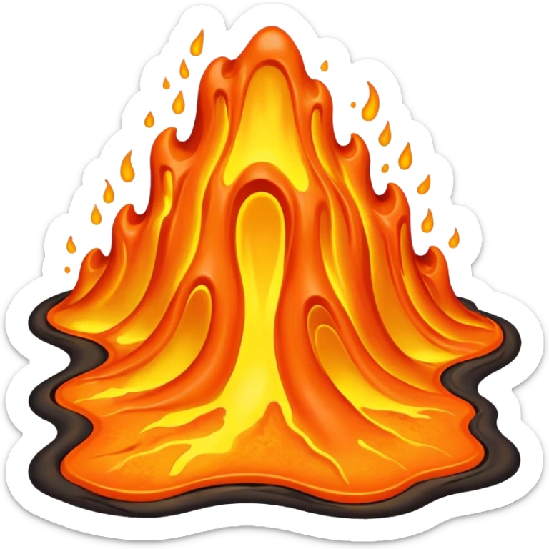 create an emoji of a little lava flow, no face just the lava, no volcano, something like a stain sticker