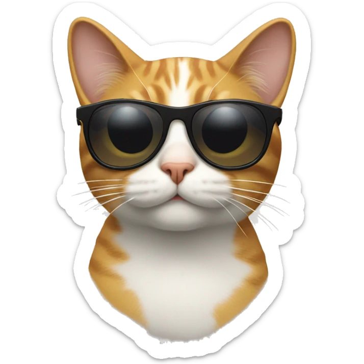 Cat with sunglasses sticker