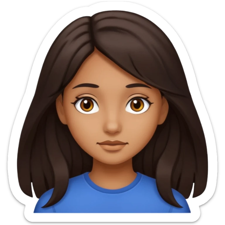 Tengo el cabello largo soy morena Tengo los ojos café oscuro y soy chica  sticker