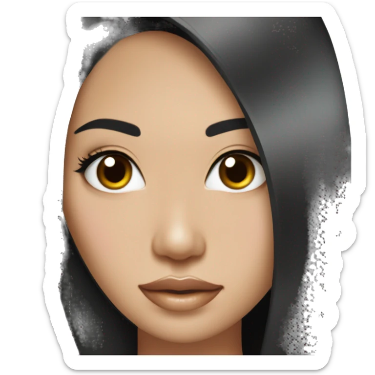 Miss universe south east Asian with long straight black hair sticker