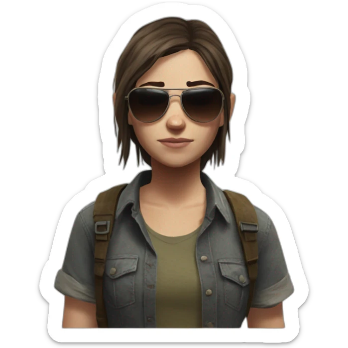 Ellie the last of us with sunglasses sticker