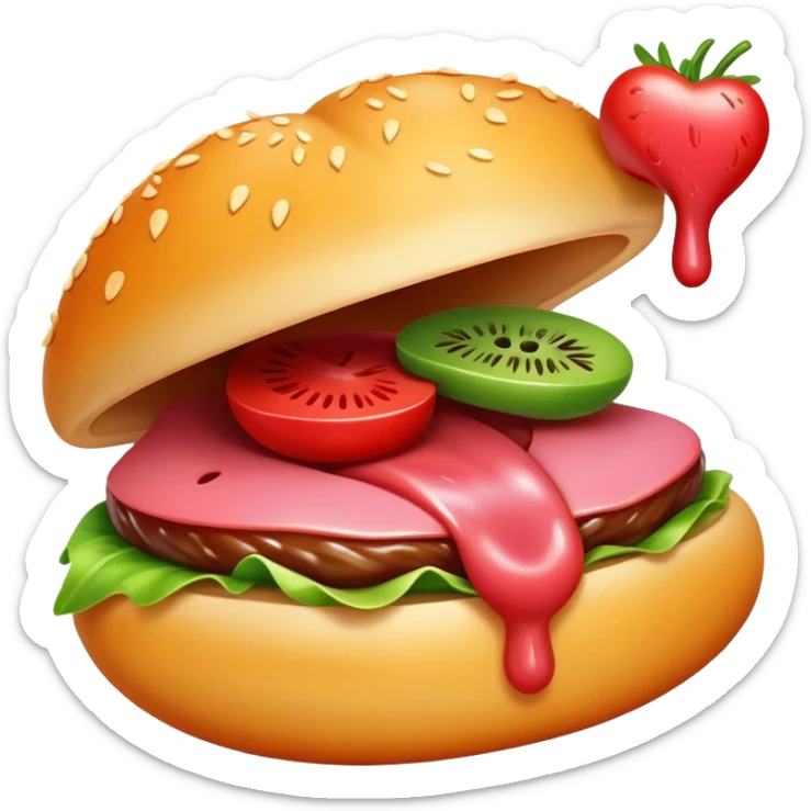 Delicious food emoji with tongue licking lips for 'Yummy' song sticker
