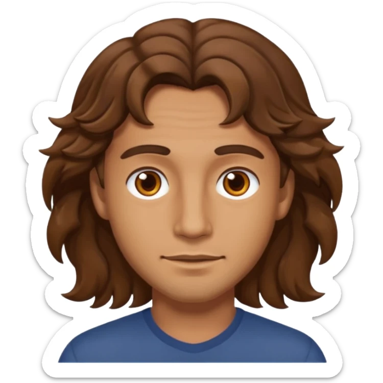 Man with tan skin and  brown eyes and  brown wavy hair sticker