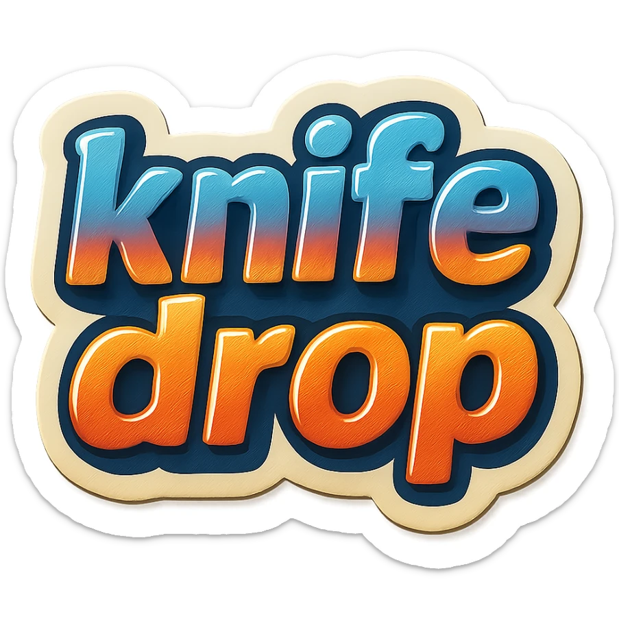 a logo, resembling that of a video tube site, for the text: "knife drop" sticker