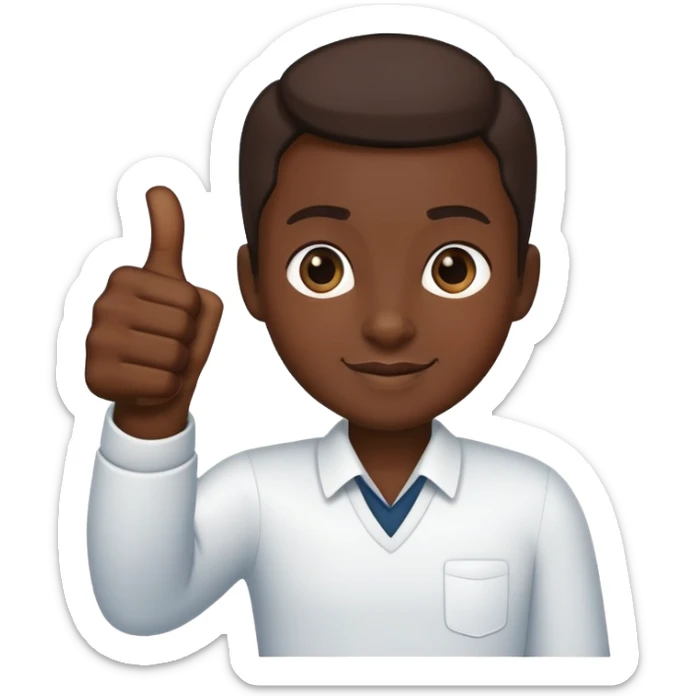 A thumbs up with predominantly dark skin tone and light skin accents sticker