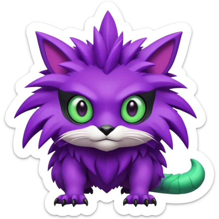  exotic tropical cyber-Litten-Noivern-Stitch-Noibat-Trico-Fakémon-Pokémon-Vernid-creature sticker