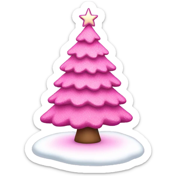 Pink christmas tree sticker