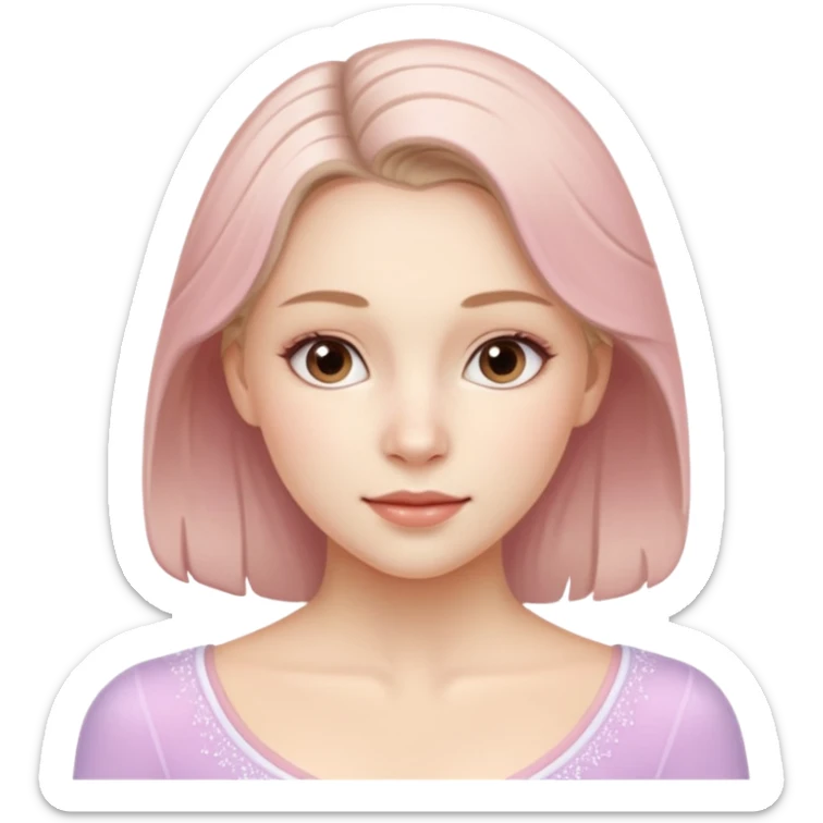 Cinematic Realistic Anna Shcherbakova figure skating Portrait, depicted with lifelike skin texture, subtle rosy undertones, and soft natural lighting that enhances the gentle contours of her face. sticker