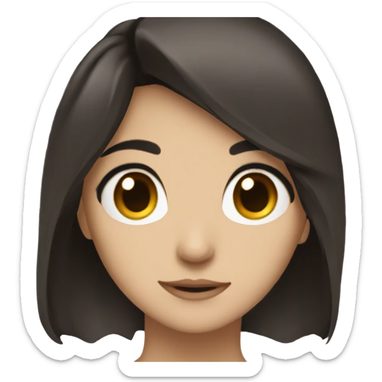 Girl who love anime with dark hair and brown eyes  sticker