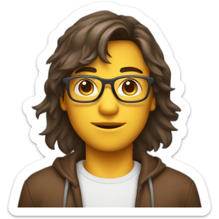 Garçon brun et garçon brun avec peau blanche et garçon a lunette brun avec peau blanche sticker