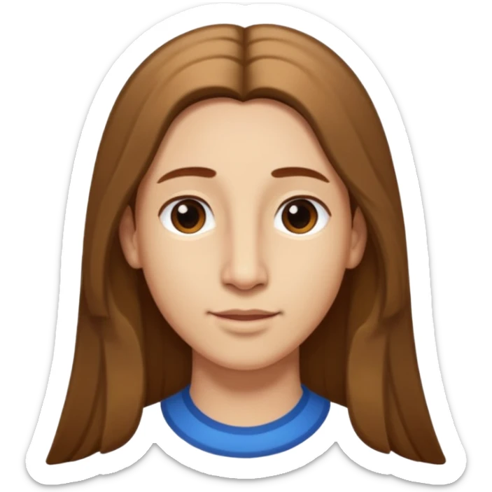 Make a emoji of a person with light skin with long nose hair that goes down like 2 inchis with long hair and with not that much hair and with his hair brown sticker