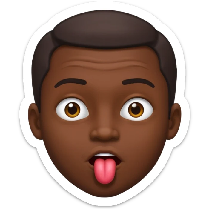 un homme qui se lèche les babines avec un regard malicieux en coin sticker