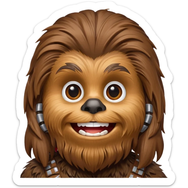 pero la cara de chewbacca en formato png con menos detalle, mas delgado y sonriente sticker