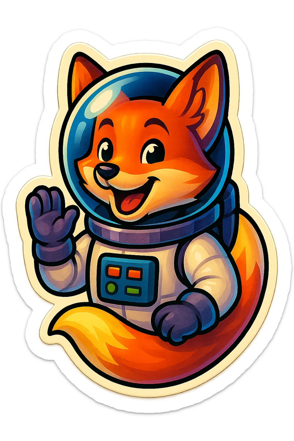 fox asstronaut sticker