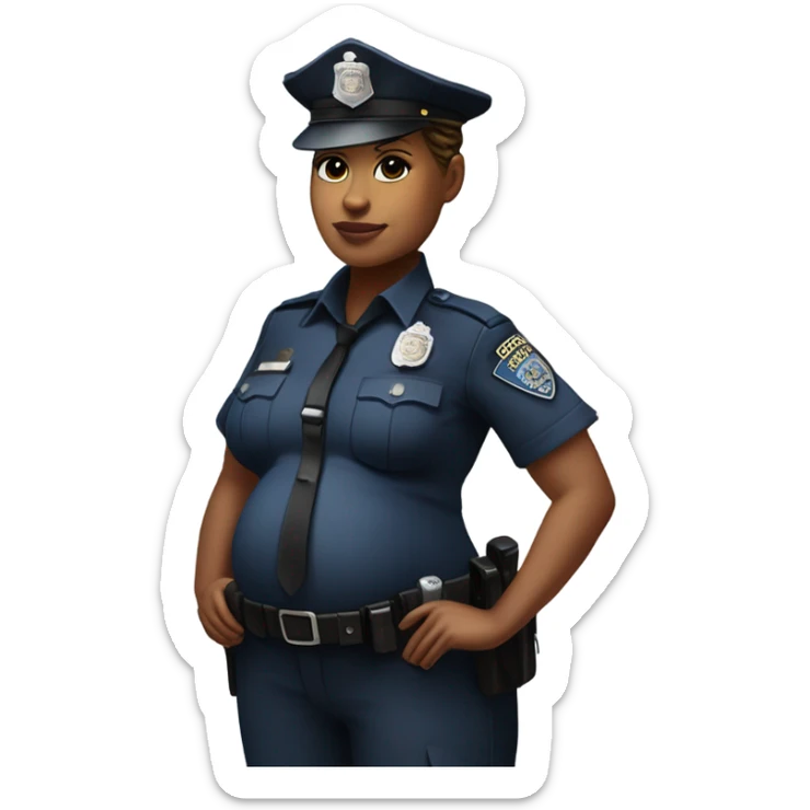 Hyper realistic very very very pregnant woman who is a police officer realistic maternity photos of the police police woman pregnant maternity photos realistic police is pregnant she is expecting and she is a police officer and she is showing her pregnancy photos pregnant police sticker