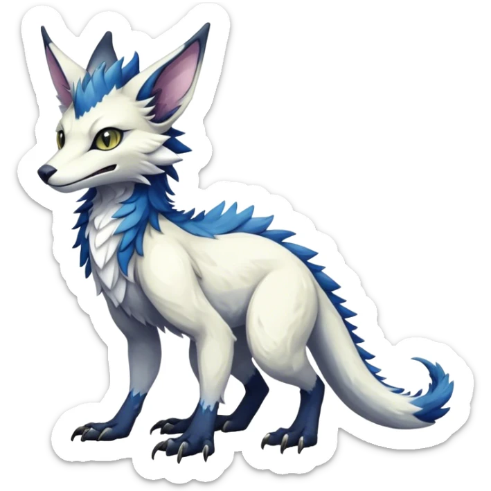 Epic Feral Rare Fantasy shiny cool Vernid-Sergal-Trico-species by LiLaiRa, random markings, tufted tail, tufted ears, full body sticker