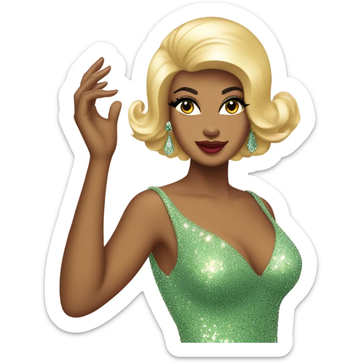 1960’s glitter glam siren bimbo guaru in Brazil  sticker