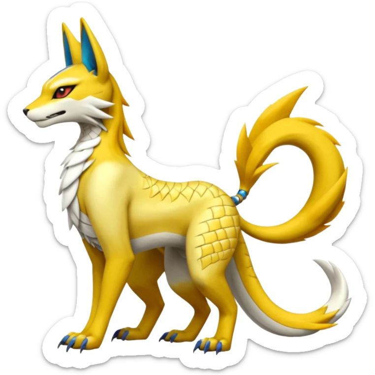Renamon-Zeraora-Bastet-Koraidon-Latias-Vernid-Sergal-fusion-hybrid-creature sticker