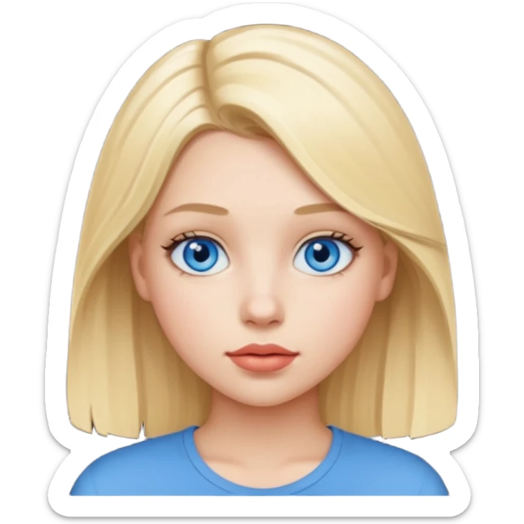 Teenage with blue eyes, blonde hair and thick lips sticker