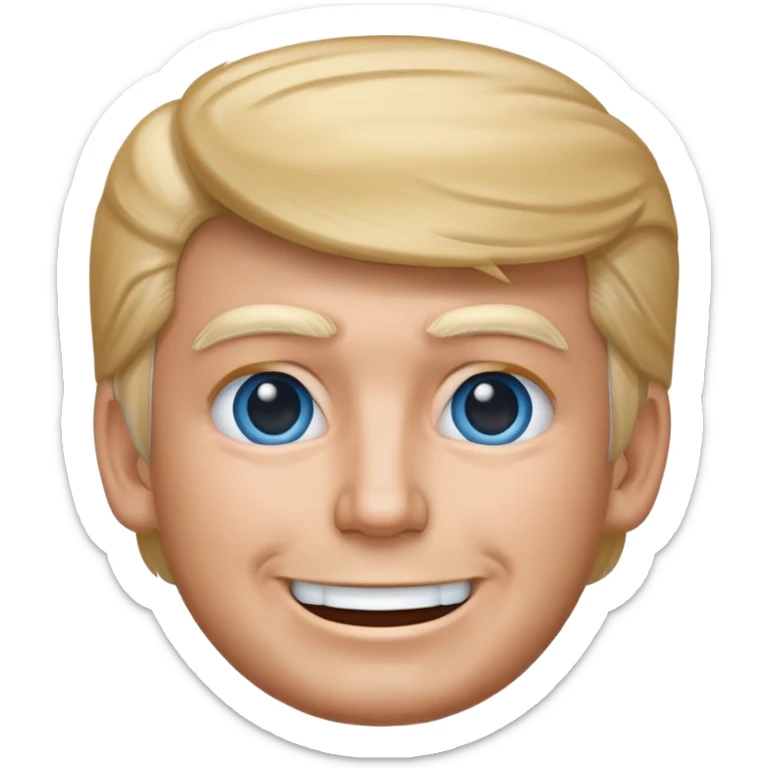 Samsung cold face emoji but it's smiling with Trump hair sticker