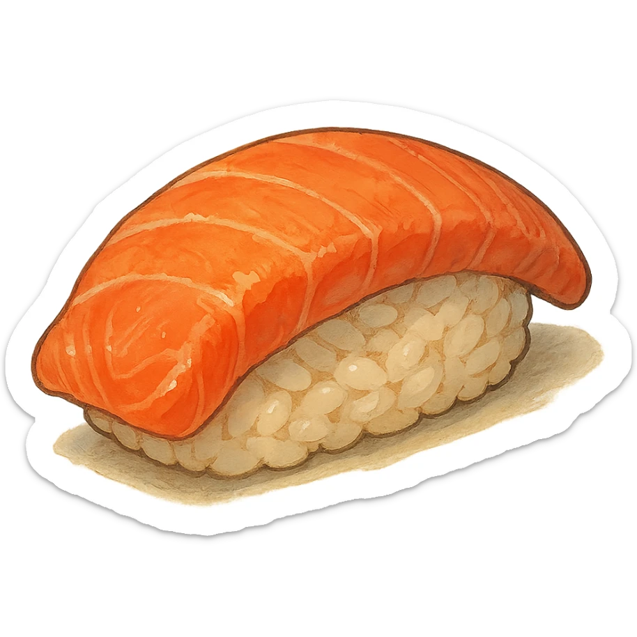 nigiri sushi, ghibli style sticker