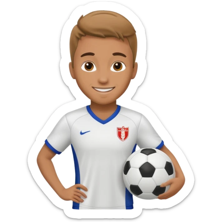 Futbolista posando para una foto sticker