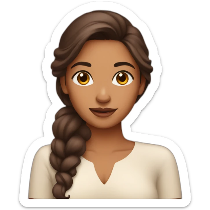 Indian woman brown hair loves skincare sticker