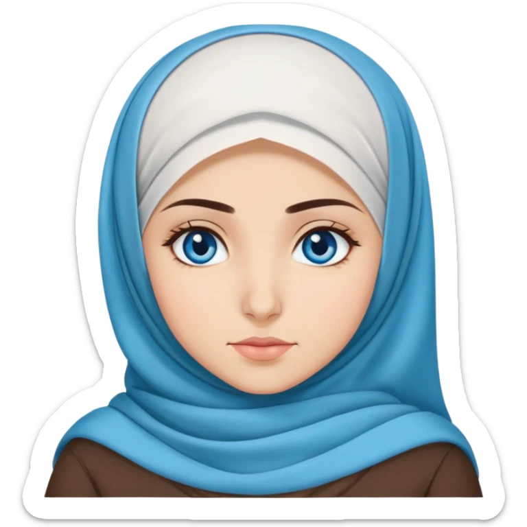 Turkish beautiful finish Konya girl blue eyes with hijab and says no  sticker