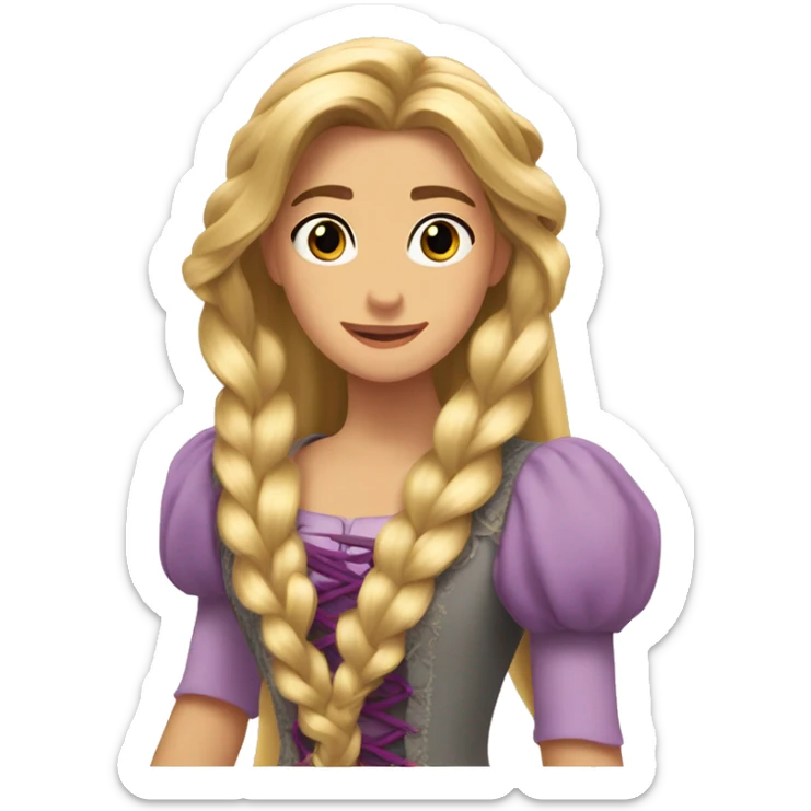 Rapunzel blanca y mujer sticker