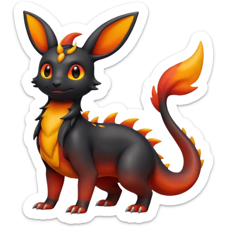 magma-gradients-colored Magmortar-Salandit-Umbreon-Flareon-Hybrid (Full body) sticker
