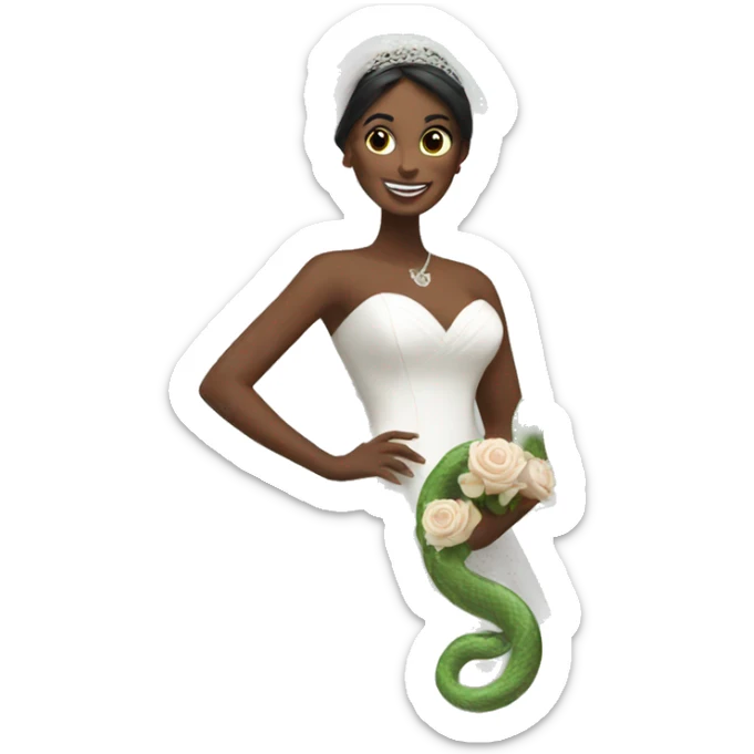 bride with snakes sticker