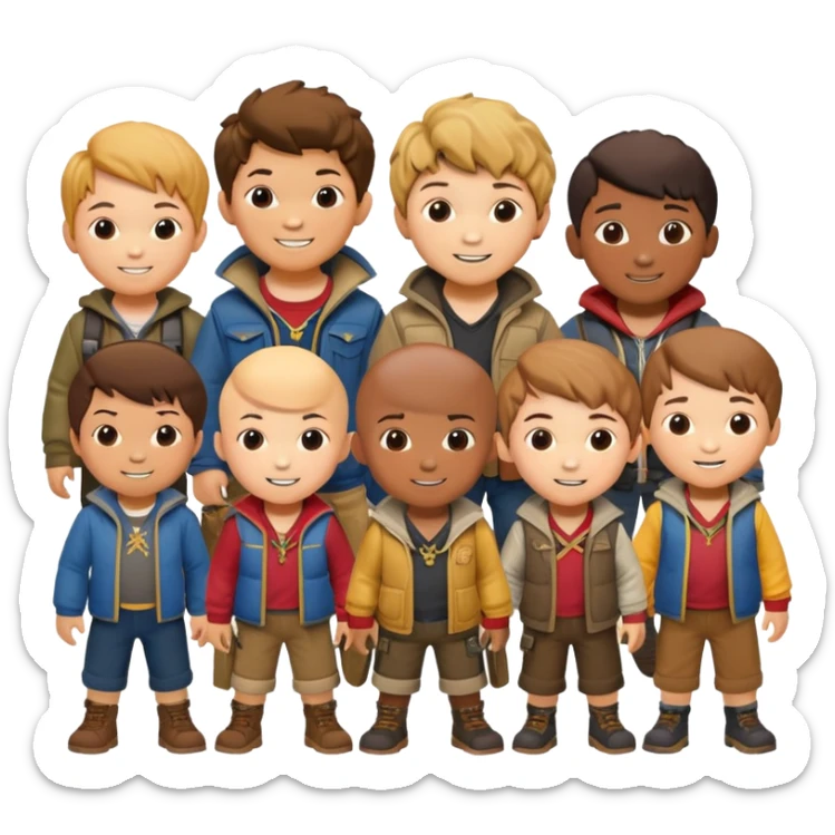 The Goonies group of kids, adventure movie characters sticker