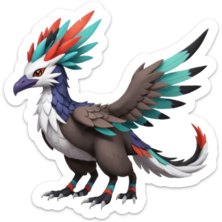 Silvally-Nargacuga-Trico-Noivern-fusion-animal-hybrid-creature, full body sticker