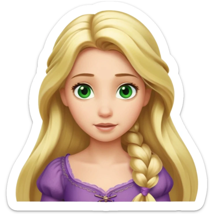tangled disney rapunzel fair skin green eyes blonde hair  sticker
