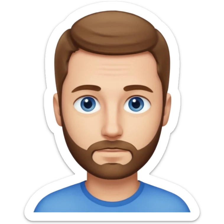 homme yeux bleus presque chauve mais encore avec des cheveux clairsemées et une barbe courte sticker