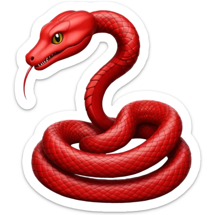 O sea que sólo sean las líneas que conforman a la serpiente que no tenga cuerpo que sea una serpiente roja sticker