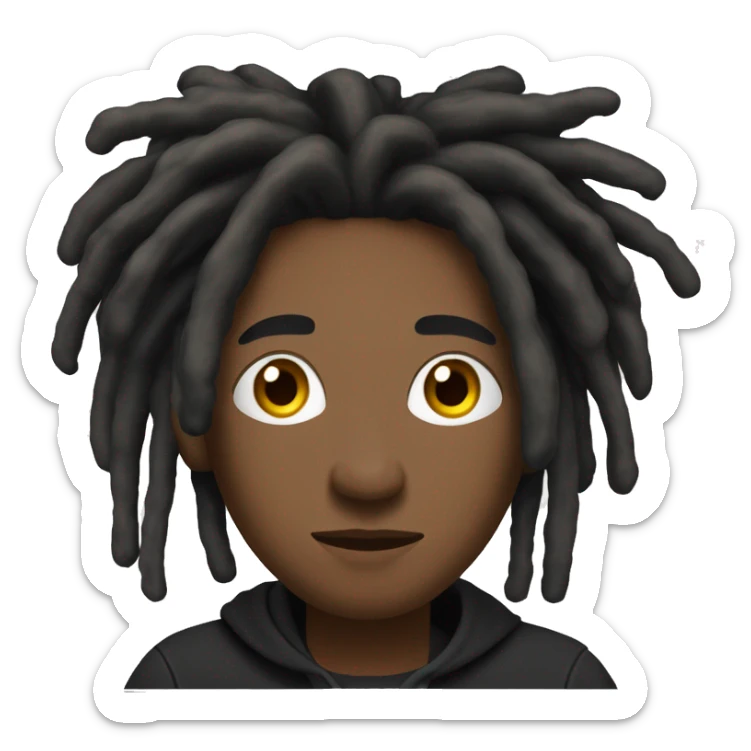Black-guy-with-dreads-wearing-black-trackstuit-sitting-down-on-chair facing-foward-focused-on-laptop-computer- sticker