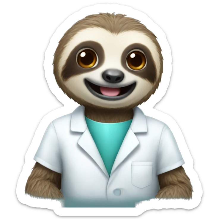 Sloth dentist sticker