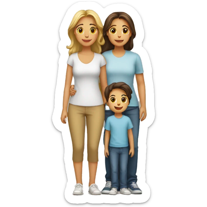 Familia de 6 personas 3 hijas y un hijo sticker