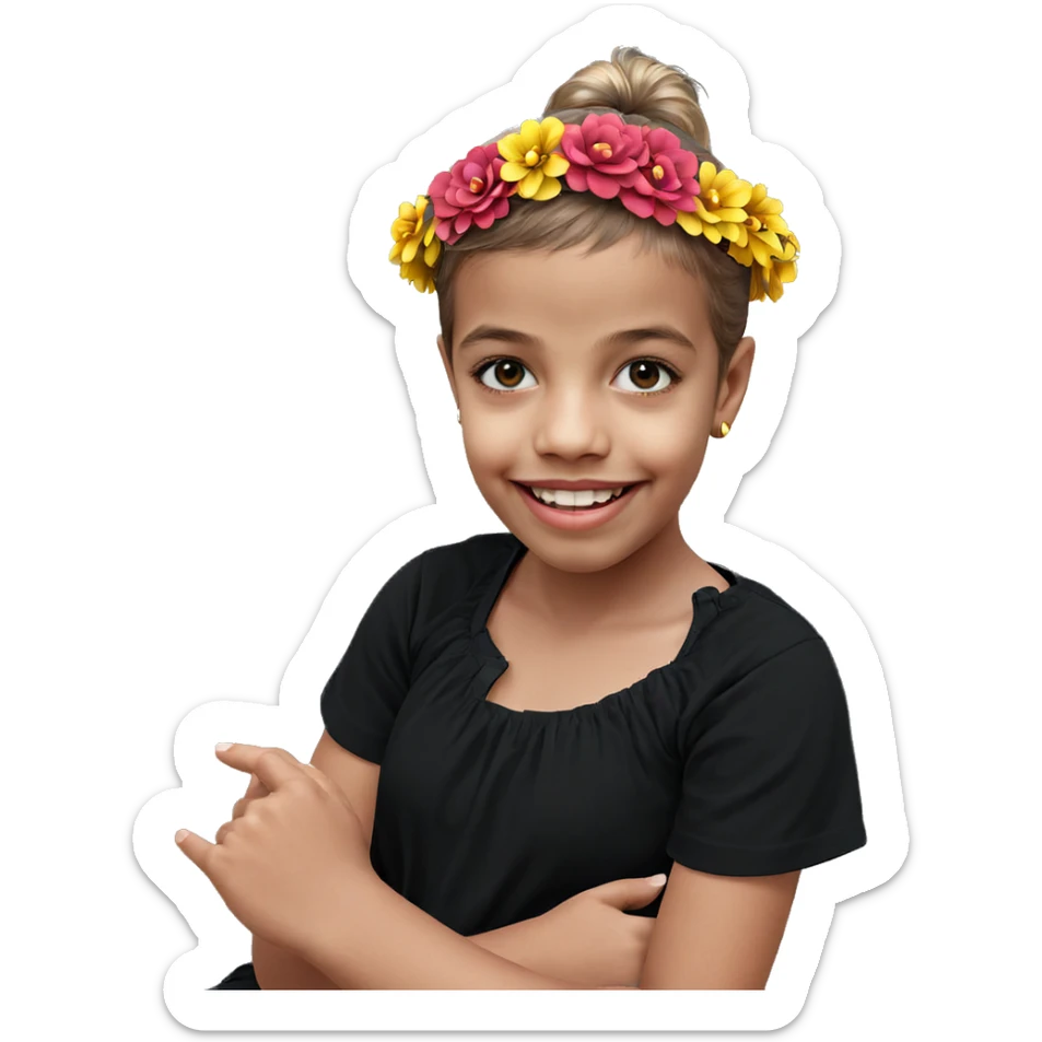 girl with flower crown outdoors sticker