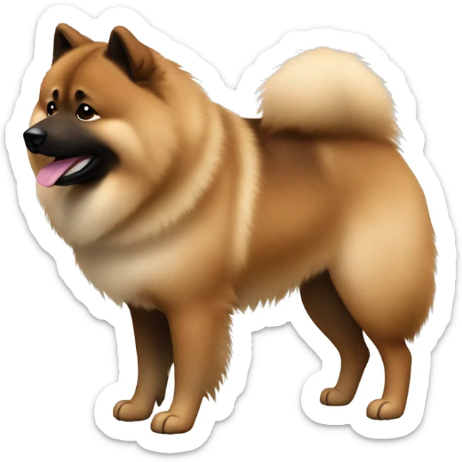 Eurasier Brown and light brown standing up his nose and face is dark brown spotted and dotted  sticker