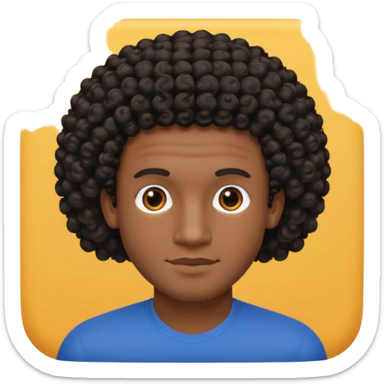 my best friend diego, he's black, square shaped head, curly hair, and nicely build posterior sticker