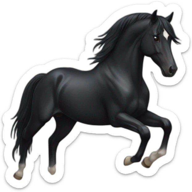 black horse sticker