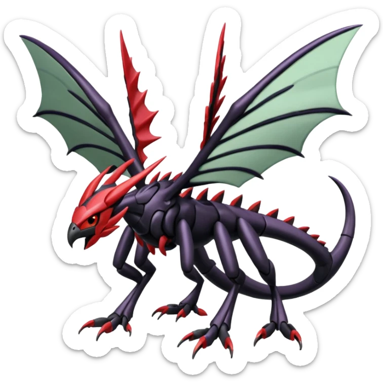 Shiny Oily Glossy Yveltal-Scyther-Darkrai-Genesect-Lunala-Vikavolt-fusion sticker