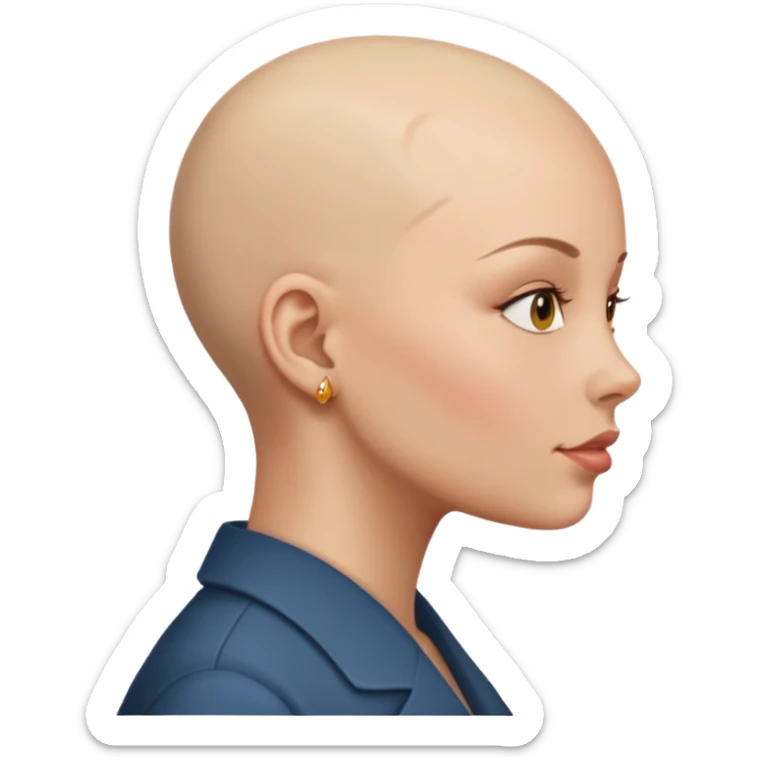 So she supposed to be bald and I kind of want her facing her side sticker