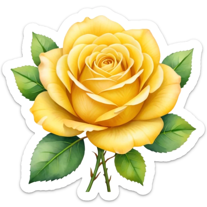 watercolor illustration of a yellow rose bouquet with light brush strokes sticker
