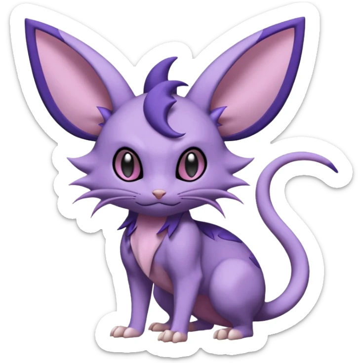 Rattata-Noibat-Espeon-Purrloin-Fakemon-hybrid-creature (full body) sticker