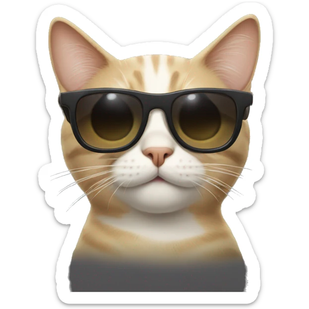 Cat with sunglasses sticker